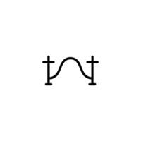 S-Curve Connection With Endpoint Lines vector
