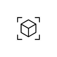 Isometric Cube Outline Focus Brackets vector