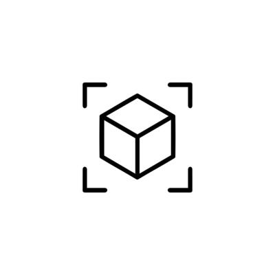 Isometric Cube Outline Focus Brackets