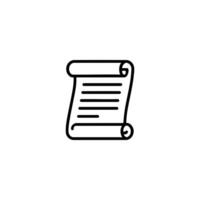 Monochrome Parchment Scroll Document Outline vector