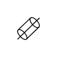 Diagonal Pipe Section With Axis Line vector