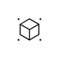 Isometric Cube Outline Bounding Dots vector