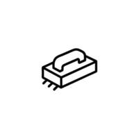 Rectangular Sanding Block Outline Symbol vector