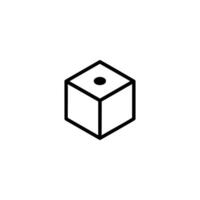 Isometric Cube Top Face Center Point vector