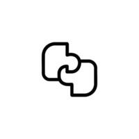 Interlocking Shapes Collaboration Icon vector