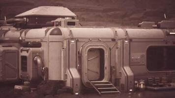 CGI Colony habitat constructed on a distant planet during a new settlement effort video