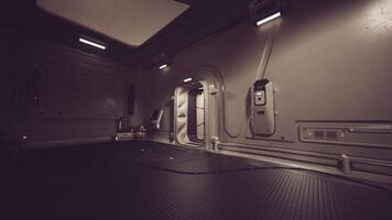 CGI Exploring the interior of a futuristic space station habitat for research video