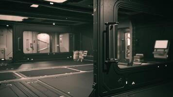 CGI Interior of a modern space station with advanced technology and equipment video