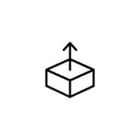 Isometric Square Base Upward Extrude Arrow vector