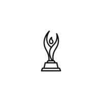 Abstract Award Statuette Trophy Outline vector