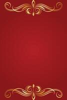 Luxury red and gold ornate frame background vector