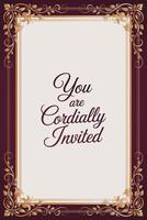 Elegant burgundy and gold invitation template vector