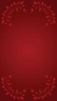 Red elegant floral frame background design vector