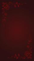 Elegant red rose border on dark background vector