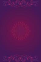 Elegant purple mandala design with floral frame vector