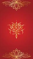 Elegant red and gold lotus flower design template vector