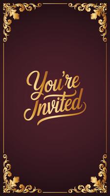 Elegant gold youre invited invitation template