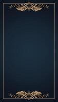 Elegant gold frame on dark blue background vector