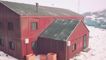 CGI Old research station in antarctica for scientific weather studies video