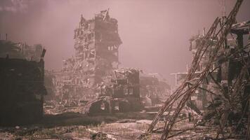CGI Devastation in the city ruins after extensive military destruction video