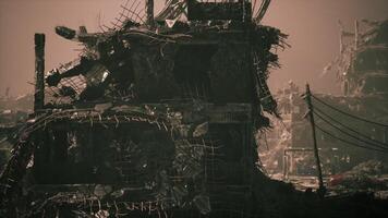 CGI Destruction of a city following military action during conflict video