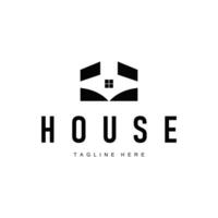 house logo concept with a simple modern minimalist concept as a symbol of a house building, architectural of a business brand, product or poster template vector