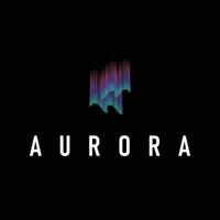 aurora logo concept sky design with beautiful and cool aurora natural scenery scenery symbol vector