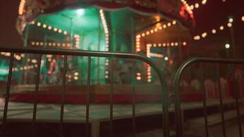 CGI Empty amusement park at night featuring a silent carousel and dim lights video