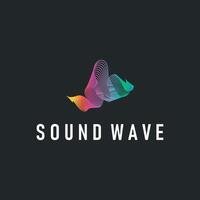 sound wave logo design simple line music wave with colorful color illustration brand symbol, poster template vector