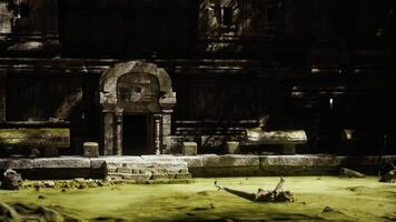 CGI Ancient temple ruins in Cambodia surrounded by lush greenery at dusk video