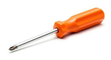 An orange screwdriver on a white background photo