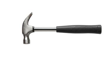 A hammer with a black handle on a white background photo