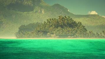 CGI Tropical island landscape in the Maldives surrounded by turquoise water video