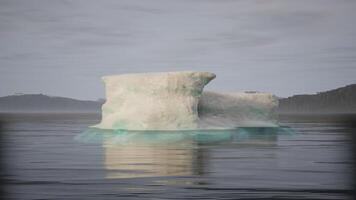 CGI Majestic iceberg floating gracefully in tranquil waters at dawn video