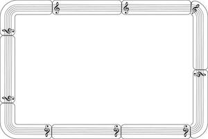 Musical frame design with staff and copy space vector