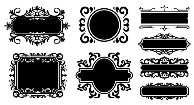 Elegant vintage border for timeless design projects. Classic ornate frame for invitations and stationery.