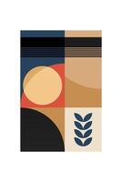 Boho Poster with Sun and Moon vector
