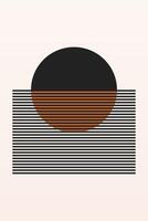 Modern Boho Printable with Earth and Sky vector
