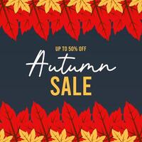 Seasonal Autumn Discount Banner with Abstract Fall Elements vector