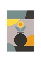 Boho Art Print with Moon Phases vector