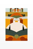 Organic Boho Gallery Print with Neutral Palette vector