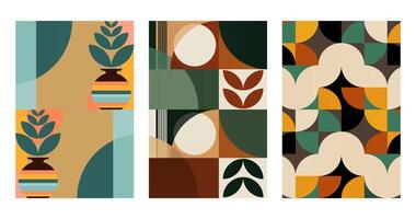 Nature Boho Gallery Print with Spiritual Motifs vector