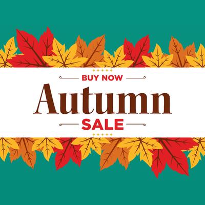 Minimalist Fall Sale Banner Template with Natural Leaf Frame
