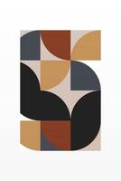 Vintage Boho Art Print with Geometric Forms vector