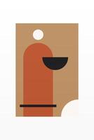 Desert Boho Wall Art with Abstract Shapes vector