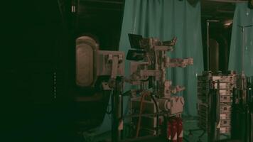 CGI Laboratory equipment arranged in a secret bunker for scientific experiments video