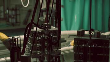 CGI Laboratory equipment and machinery in a secret bunker setting video
