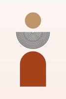 Modern Boho Wall Art with Neutral Background vector