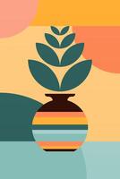 Neutral Tones Boho Gallery Print with Tribal Patterns vector