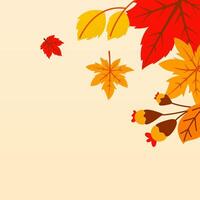 Flat Autumn Leaves Border Background Template vector